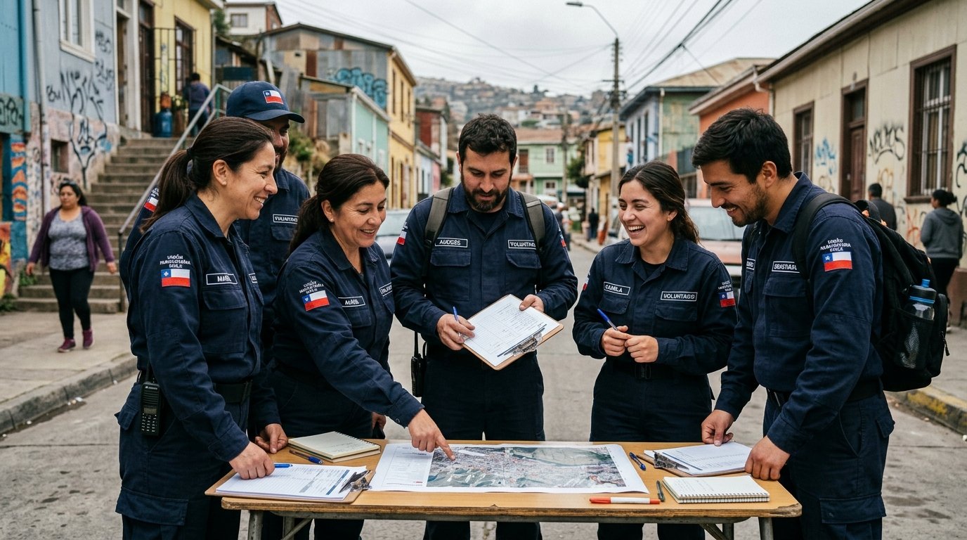 Equipo de coordinación y voluntariado en terreno